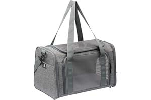X-ZONE PET Airline Approved Pet Carriers,Soft Sided Collapsible Pet Travel Carrier for Medium Puppy and Cats (Medium, Grey)