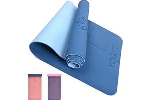 YOGATI Yoga Mat with Alignment Lines. Yoga Mats with carry strap perfect for Pilates and Fitness Workout, Eco Friendly Non Slip Thick Yoga Mats for women and men - Yoga Matt.