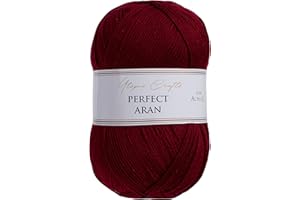 Utopia Crafts Aran Fil à tricoter et à crochet, 400 g (bordeaux)