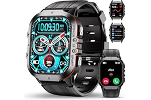 OUKITEL Montre Connectée Homme,1.96" HD Smartwatch avec Appel Bluetooth,100+ Mode Sportifs,Montre Sport pour Surveiller Cardio,Podometre,Sommeil,Étanche 5ATM,Montre Homme pour Android iOS