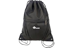 YSCARE Wodoodporne torby na siłownię ze sznurkiem sportowy worek plażowy worek do jogi z kieszenią na zamek (rozmiar 42 x 34 cm) nadaje się do szkoły, siłowni, podróży, pływania dla mężczyzn, kobiet i