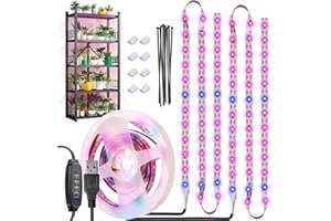 LYGKJ Grow Light Strip Waterproof Grow Lights for Indoor Plants Full Spectrum Plant Grow Lights Indoor USB with Auto ON/Off Timer Pink Blue 120LEDs Grow Lamp for Plant Light for Indoor Plants （6.56FT）