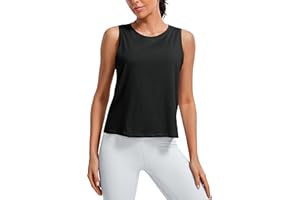 CRZ YOGA Women's Pima Cotton Sleeveless Loose Tank Tops Exercise Gym Yoga Tops Athletic Shirts