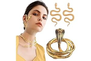 JeVenis Gold Medusa Necklace Earring Snake Ear Cuff Medusa Party Accessories Snake Accessories