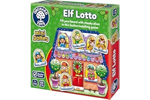 Orchard Toys Elf Lotto Mini Game, Small and Compact, Travel Game, Fun Festive Game For Ages 3-6, Educational Game Toy