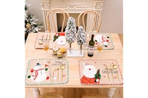 haweeli Set di 4 tovagliette natalizie, lavabili e lavabili, per Tavolo da Cucina- 46 x 35 cm