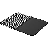 Amazon Basics Large Drying Rack - 18"x24" - Black/Nickel, With 2 Mats