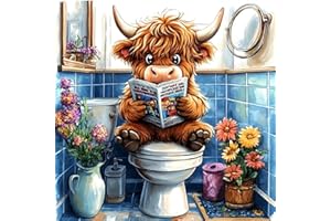 HEIBAGO Diamond Painting para Adultos, DIY Pintura Diamante Vaca Leyendo El Periódico Animales, 5D Completo Diamante Pintura Cuadros de Diamantes Bordado Punto De Cruz Kits para la Decoración 30X30cm