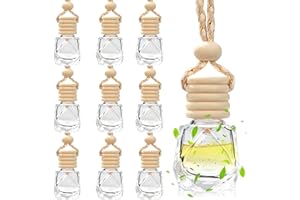 YESALER Flacons de Parfum Désodorisants pour Voiture en Verre Rechargeables Transparent Diffuseur D'huiles Essentielles 10 Pièces 8ml Forme de Diamant