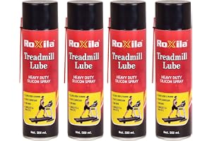 Roxila Pure Silicone Treadmill Lubricant Spray 500ml Each Heavy Duty Belt Lubricant High Viscosity Silicone Oil Reduces Noise & Friction Extends Motor & Belt Life (Pack of 4)