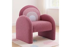 chairus Children's Armchairs Faux Fur Kids Mini Sofa Chair for Bedroom Upholstered Toddler Tub Chair (Pink)