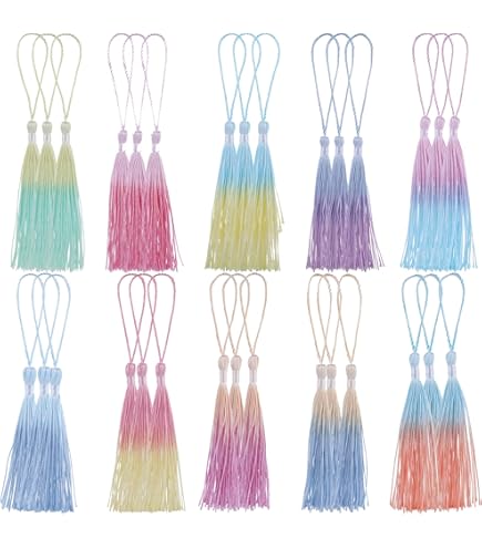 80 stuks 2 cm kleurrijke mini-kwastjes, hangers, kleine bladwijzer, kwastjes, boho-kwasten, decoratieve kwastjes, knutselkwasten, kwastjes, sleutelhangers, meubelkwasten, sierkwasten, zijdekwastjes, voor doe-het-zelf (lichtgeel