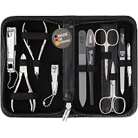 DREI SCHWERTER Nagelset 'Palermo' 12-tlg. – Maniküre & Pediküre Set Im Reise-Etui, Schwarz | Made In Germany