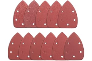 STEBRUAM 88 Piezas Hojas de Lija Mouse Papel de Lija 40/60/ 80/100/ 120/180/ 240/320/ 400/600/ 800 Granos Papel de Lija de Ratón Para 140mm Lijadora