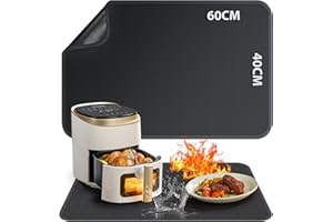 LUOJINYI Hitzebeständige Unterlage, 40x60cm Hitzeschutzmatte, Glasfasersilikon-Feuerschutzmatte für Küchenarbeitsplatten, Feuerfeste Matte für Luftfritteuse, Kaffeemaschine, Rutschfest und Wasserdicht