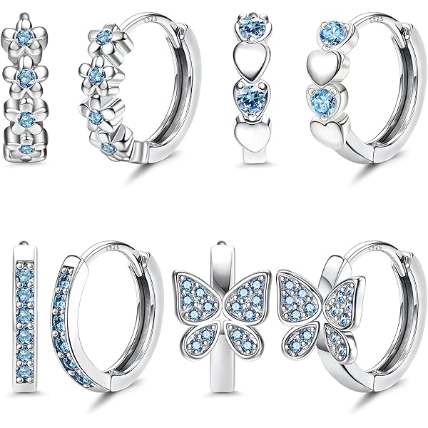 Bewenda Oorbellen 925 zilver voor kinderen meisjes dames - creolen zilver 925 klein met hart zirkonia hanger, hypoallergene oorbellen meisjes hangend
