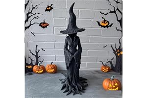 AngloCrate halloween dekor häxa staty – 30 cm gotisk halloween hartsfigur/retro magiker dekor/mörk fantasi prydnad/för hallow