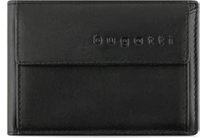 Bugatti Super Slim Portfel Skórzany - Mały z Ochroną RFID, Czarny