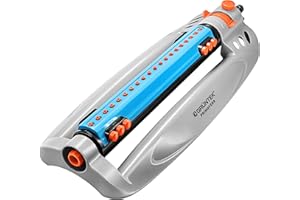 GRÜNTEK Aspersor de Riego Césped Oscilante Automatico para Jardín Largo Alcance 18 x 19m con Motor Turbo - Riego Grandes Superficies