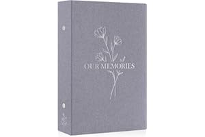 Lanpn Lino Album Fotografico 10x15 300 Tasche, OUR MEMORIES Biancheria Porta Foto Album Portafoto Orizzontali Tascabile Tasca (Grigio)