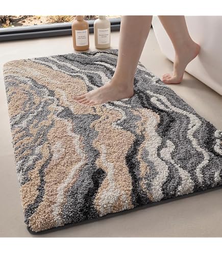 Homescapes Set Tappeti Bagno 2 Pezzi: Morbido Cotone Quadri, Antiscivolo E Lavabili (Blu)