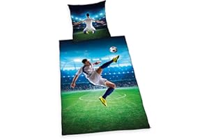 Herding Young Collection bed linen set, football, reversible motif, duvet cover, cotton/renforcé