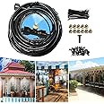 Misting Cooling System Outdoor Water Cooling Sprayer Kit 9 Meter, DIY Drip Irrigation Set with 11 Brass Misting Nozzles for Garden Patio Greenhouse Stable Plants and Flowers (9m)