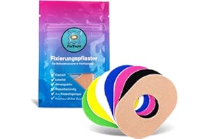 FixTape cinta transpirable para sensor Freestyle Libre 1 & 2 I Parche autoadhesivo cómodo para sensor de glucosa I Amigable con la piel e impermeable en diseños modernos I 7 piezas (Mix)