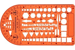 STANDARDGRAPH Pocket Triangle Square Circle Hexagon Arrows Symbols Shape Drawing Drafting Template Stencil