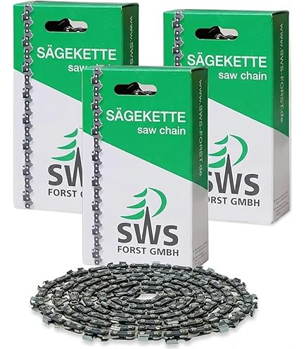 Lot de 3 chaînes de tronçonneuse 40 cm - 1,3 mm - 3-8 - 57 TG - Pour tronçonneuse Florabest FKS