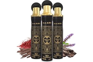 FRENCH ARABIAN PERFUMES Absolute Oud - Arabian Air Freshener - Pack of 3 x 300ml Odour Eliminator Aerosol Spray - Long Lasting Scent for Home and Car - Oud, Blossom & Floral Fresh