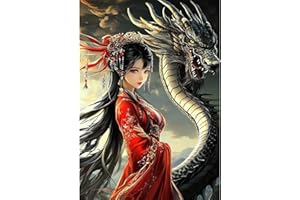 NEWENMO Bricolage Dragon Diamond Painting Set,DIY Style Chinois Peinture Diamant pour Adulte,5D Diamond Art Kits,Diamant Painting Kit Complet,pour Adulte Débutant Murale Décoration (30x40cm)