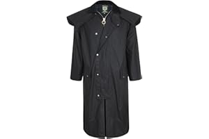 Portmann Stockman Unisex Premium Quality Lined Waxed Cape Long Rain Coat Hand Made in UK