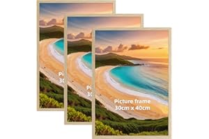 Hoikwo Juego de 3 Marco 30x40 cm, Marcos de PVC Color Madera de 40x30 cm para Pared, Adecuados para Títulos Universitarios, Pósters, Fotografías, Rompecabezas y Documentos Enmarcados