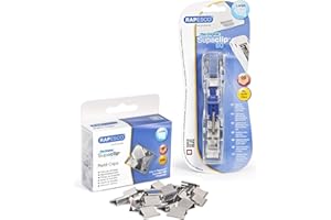 Rapesco 1300A Supaclip 60, Distributeur avec 100 Pinces de Recharge en Acier Inoxydable