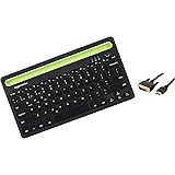 Amazon Basics Wireless Bluetooth Multi-Device Keyboard for Windows, Apple iOS Android Or Chrome & HL-007347 HDMI Input to DVI
