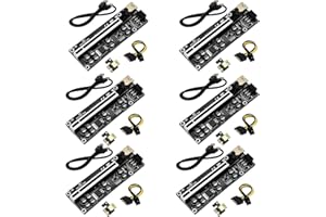 ACTIMED PCI-E Riser Express Cable 16x a 1x Powered GPU Riser Adapter Card - 6Pin PCI-E to SATA Power Cable - 60cm USB 3.0 Cable-Ethereum Eth Mining (6pcs)