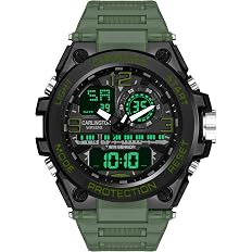 Carlington Men's Analog-Digital Sports Watch | Chronograph Dual Time Alarm Stopwatch | Waterproof Shockproof Tactical Wrist W