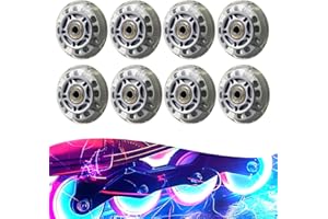 Porfoyo 8pcs Ruote Roller 72mm Rotelle Roller, Ruote Di Ricambio Rotelle Rou Skate In Linea Per Pattinaggio, Skateboard Argento Trasparente