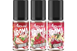 ‎NEBULA VAPING LAB Nebula | ROTE FRÜCHTE - 3x10mil Lebensmittelaromen mit Kirsch, Erdbeer und Preiselbeergeschmack | Extrakte - Hohe Qualität