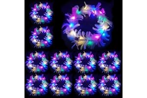 SUNSHINE SMILE Ghirlanda Di Piume A Led,10pcs Corona Di Piume A LED,LED Fiore Ghirlanda Capelli,Ghirlanda Di Piume Fasce,Piume Fasce Per Donne Ragazze Adulte Bambini Festa Di Nozze Festival Accessori Foto Props