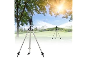 KENSBRO Aspersor de trípode Giratorio automático, aspersor Giratorio automático con trípode, Boquilla de riego de para 360 Grados para jardín, Patio, área Grande