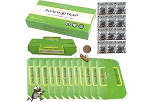 TAIPINTEE Trappole per Anti Scarafaggi Blatte Pieghevole, Trappola per Scarafaggi Disinfestazione Casa, Blatte Trappole Casa Adesiva con 12 pezzi Integratore Alimentare, per Casa, Cucina, Ufficio (Verde)