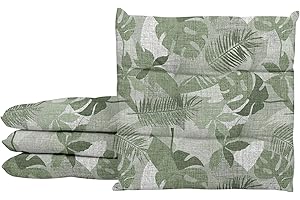 Il Gruppone Passione Casa Set 4/6 Cuscini Cucina Geometrico Sedia con Lacci 4 Punti Comodi Prodotto Italiano 40 x 40 in Cotone Imbottiti Spessore 6 Cm - Palme Verdi - 4 Pezzi