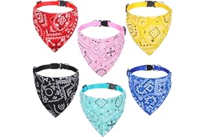 HAIFAFAFAING 6 Stück Halstuch Hund Klein, Bandana Kopftücher Verstellbare Hund Halstuch Hundehalsband für Katzen Welpen Kleine Hunde Hundehalstüch Katzen