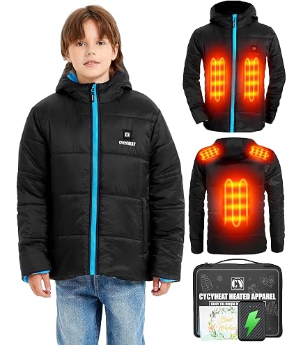 Doudoune Chauffante Enfant USB - 3 Zones De Chauffage Réglables, Imperméable, Pour Ski, Moto, Plein Air