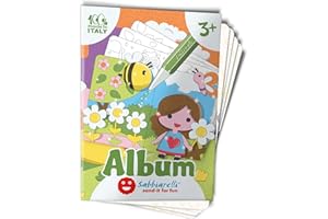 Sabbiarelli Sand-it For Fun - Album Les saisons: 8 dessins préencollés à colorier avec le sable (sable non inclus), Convient pour les enfants Ans 3+