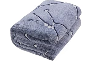 Kanguru 1163 Manta para Cama Individual Que Brilla en la Oscuridad, 100% poliéster, Turquesa, Sencillo, Talla única