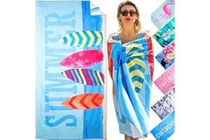 LEcylankEr Strandtuch Großes, Mikrofaser Handtuch 180x90, Sandabweisend Schnelltrocknend Mikrofaser Strandtuch Groß, für Strand/Poolside/Strandstühle (Summer-Skateboard)
