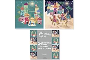 Cancer Research UK Box of 24 Charity Christmas Cards - 2 Designs - Bethlehem Duo